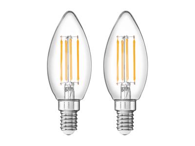 LIVARNO home LED-filament lamp (Kaars E14 4,2W, set van 2)