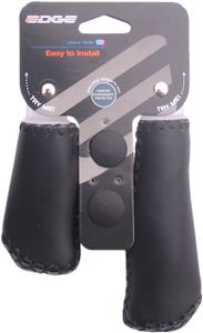 Edge De leather grip - ergonomisch lederen handvatset - 135mm/92mm - zwart