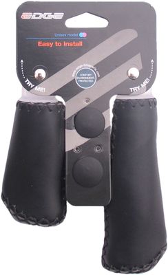 Edge De leather grip - ergonomisch lederen handvatset - 135mm/92mm - zwart