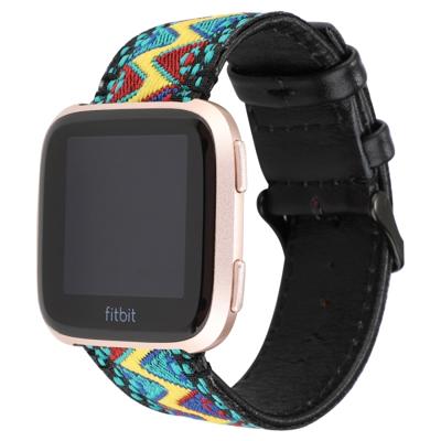 Voor Fitbit versa etnische stijl lederen riem (vers)