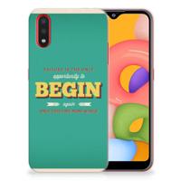 Samsung Galaxy A01 | Siliconen hoesje | met naam Quote Begin