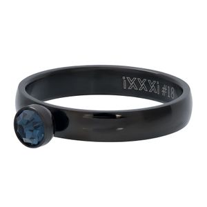 iXXXi Vulring Zirconia 1 Stone Blue Zwart | Maat 20