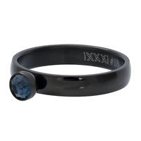 iXXXi Vulring Zirconia 1 Stone Blue Zwart | Maat 17 - thumbnail
