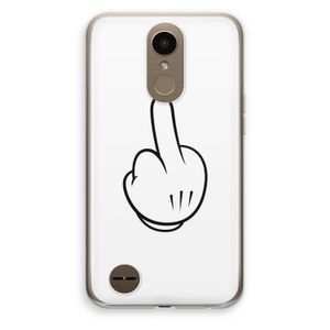 Middle finger white: LG K10 (2017) Transparant Hoesje