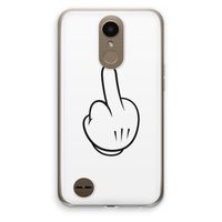 Middle finger white: LG K10 (2017) Transparant Hoesje