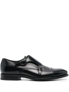 Henderson Baracco side-buckle leather monk shoes - Noir