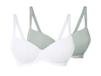 esmara 2 dames BH&apos;s (Groen/wit, 90C)