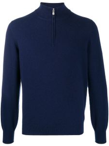 Brunello Cucinelli pull à col zippé - Bleu
