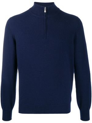 Brunello Cucinelli pull à col zippé - Bleu