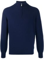 Brunello Cucinelli pull à col zippé - Bleu