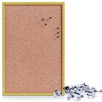 Prikbord incl. 25x punaises zilver - 40 x 60 cm - groen - kurk