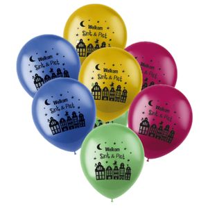 Sinterklaas Welkom Sint en Piet ballonnen kleurenmix 24x stuks 33 cm