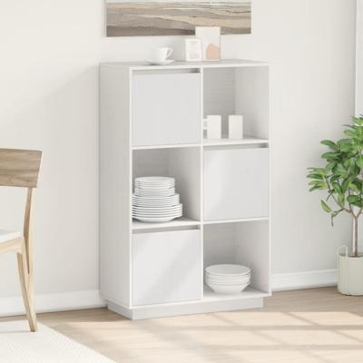 Hoge kast 74x35x117 cm massief grenenhout wit
