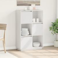 Hoge kast 74x35x117 cm massief grenenhout wit