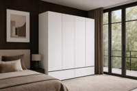 Home365 Kledingkast Crotone - Wit - 4-Deurs met Lades