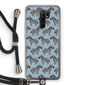 Zebra: Xiaomi Redmi 9 Transparant Hoesje met koord