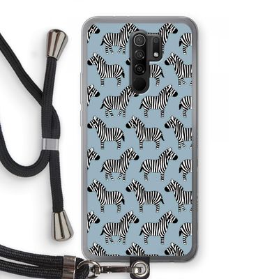 Zebra: Xiaomi Redmi 9 Transparant Hoesje met koord