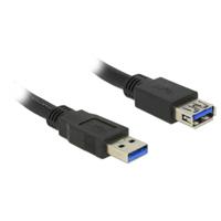 Delock USB-kabel USB 3.2 Gen1 (USB 3.0 / USB 3.1 Gen1) USB-A stekker, USB-A bus 5.00 m Zwart Vergulde steekcontacten 85058 - thumbnail