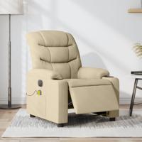 Massagestoel elektrisch verstelbaar stof crèmekleurig