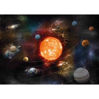 Poster van planeten in zonnestelsel / Melkweg voor op kinderkamer / school 84 x 59 cm   -