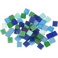 2x zakjes van 395x stuks Mozaiek tegels kunsthars groen/blauw 5 x 5 mm - thumbnail