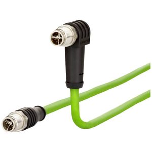 Metz Connect 142M2X19010 M12 Netwerkkabel, patchkabel CAT 6A S/FTP 1.00 m Groen PUR-mantel, Zuurbestendig, Ozonbestendig, UV-bestendig, Geschikt voor