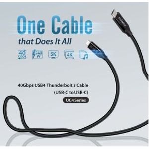 USB4/Thunderbolt3 Cable, 40G, o.5meter, Type C to Type C