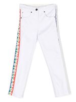 Stella McCartney Kids jean droit à bande logo - Blanc