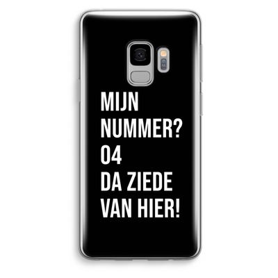 Da ziede van hier - Zwart: Samsung Galaxy S9 Transparant Hoesje