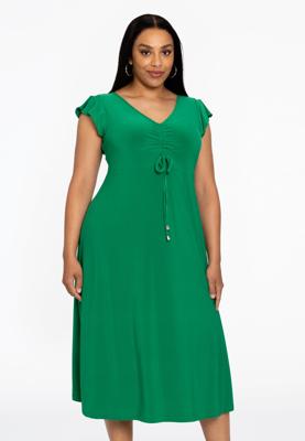 Yoek Jurk met kapmouw | Groen | Maat 58/60