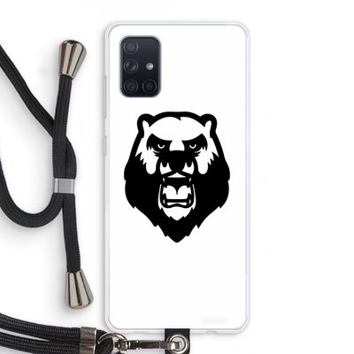Angry Bear (white): Samsung Galaxy A71 Transparant Hoesje met koord