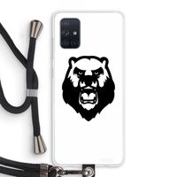 Angry Bear (white): Samsung Galaxy A71 Transparant Hoesje met koord
