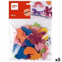 EVA-rubber Apli Multicolour EVA-rubber unicornios (40 Onderdelen) (5 Stuks)