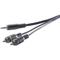 SpeaKa Professional SP-1300900 Cinch / Jackplug Audio Aansluitkabel [2x Cinch-stekker - 1x Jackplug male 3,5 mm] 3.00 m Grijs - thumbnail
