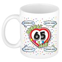 Verjaardag cadeau mok 65 jaar - wit - glorie jaren - 300 ml - keramiek Verjaardag cadeau mok 65 jaar - wit - glorie jaren - 300 ml - keramiek