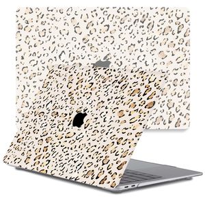 Lunso MacBook Air 13 inch (2018-2019) cover hoes - case - Leopard Rose Gold