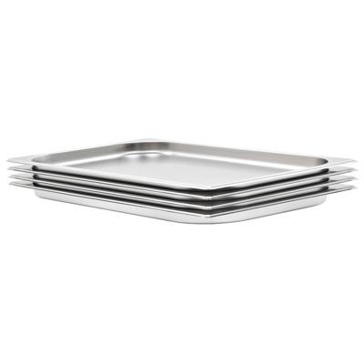 VidaXL Gastronormbakken 4 st gn 1/1 20 mm roestvrij staal