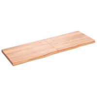 vidaXL Tafelblad 180x60x(2-6)cm behandeld massief eikenhout lichtbruin - thumbnail