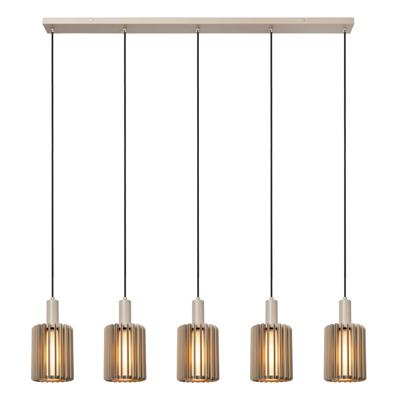Lucide LAMBRES - Hanglamp - 5xE27 - Taupe