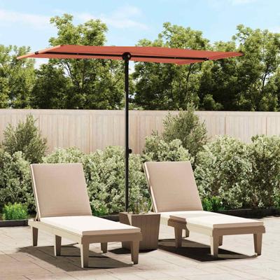 VidaXL Parasol met aluminium paal 2x1,5 m terracottakleurig