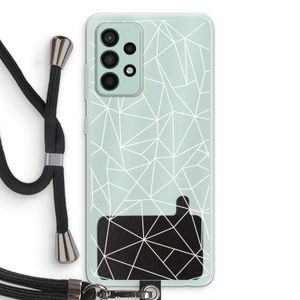 Geometrische lijnen wit: Samsung Galaxy A52s 5G Transparant Hoesje met koord