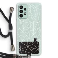 Geometrische lijnen wit: Samsung Galaxy A52s 5G Transparant Hoesje met koord Geometrische lijnen wit: Samsung Galaxy A52s 5G Transparant Hoesje met koord