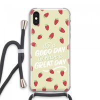 Don't forget to have a great day: iPhone XS Max Transparant Hoesje met koord