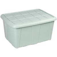 Opslagbox kist van 60 liter met deksel - Mintgroen - kunststof - 63 x 46 x 32 cm - thumbnail