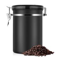 Koffie container RVS thee opberg kisten zwarte keuken Sotrage Canister koffie thee Caddies Teaware (zwart)