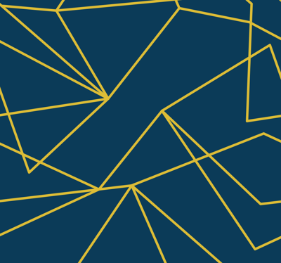 Geometrische gouden lijnen vinyl tapijt blauw