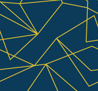 Geometrische gouden lijnen vinyl tapijt blauw