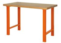 Bahco Werkbank | heavy-duty | met houten werkblad | 4 poten | oranje | 1800 mm x 750 mm x 1030 mm - 1495WB18TW