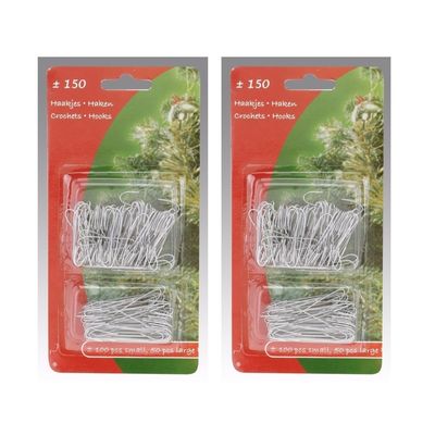 Kerstboom decoratie kerstbalhaakjes zilver 300 stuks
