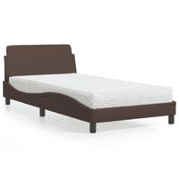 Bed met matras "Dover" kunstleer bruin 100x200 cm